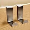 2Pcs Door Hook Stainless Steel Kitchen Cabinet Clothes Bag Hanger Hook Clips Home Storage Hanger