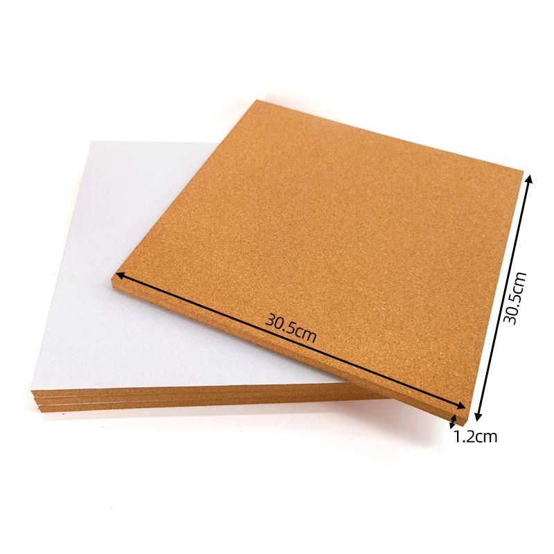 100% Natural Cork Board Square Hexagonal Office Cork Sheets with Adhesive Bulletins & Message Boards for Office or Home Use