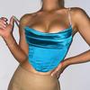Sexy Women's  Suspender  Vest Rhinestone - Strapped Satin Crop Camisole: Chic & Sparkly, Multiple Colors Available