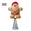 Easy Install Tree Topper Wool Felt Christmas Topper, Cute Snowman/Santa Claus Treetop Ornament with Childlike Fun Spring Base, Holiday Xmas Decoration