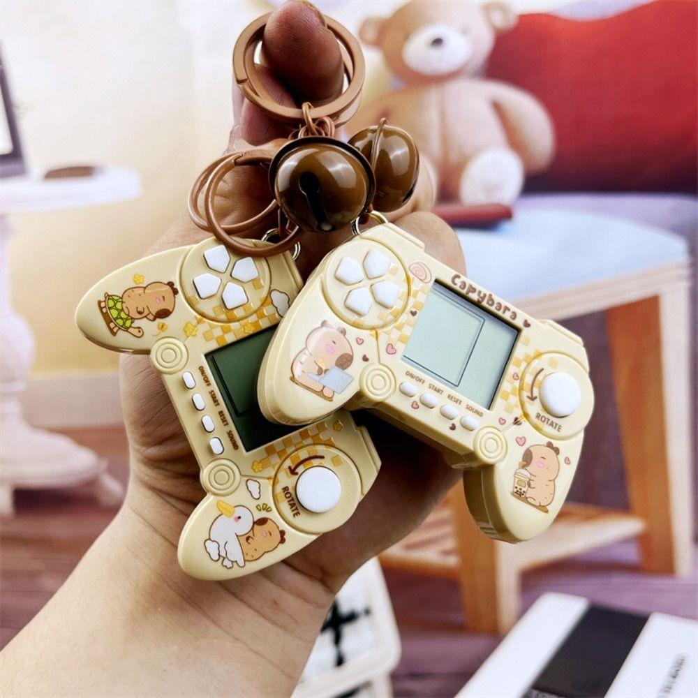 Electronic Capybara Keychain Game Controller Game Console Pendant Mini Game Keychain  Backpack