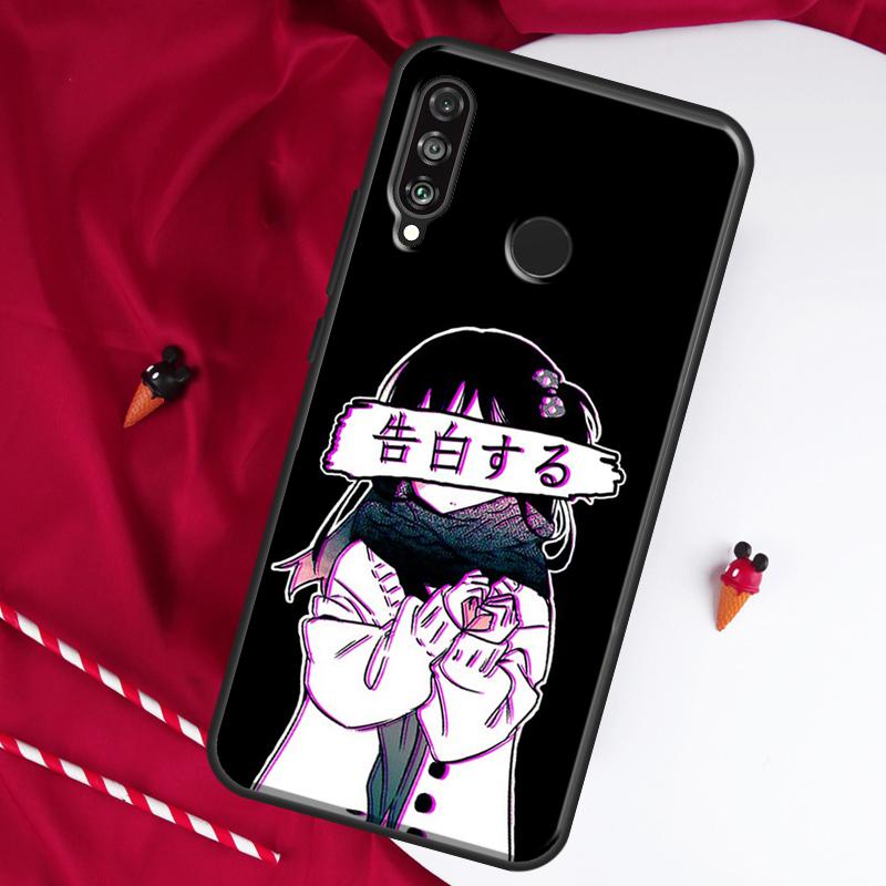 Чехол для Huawei Nova 12i 11i 8i 12s 9 10 SE Y90 Y60 Y70 Y72 Y61 Y91 P20 P40 P30 Lite P60 Pro, грустная аниме эстетика, сэнпай