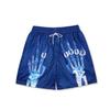 Men Women Quick Drying Breathable Skeleton Hand Pattern Print Shorts Summer Street Beach Casual Trend Thin Vacation Shorts
