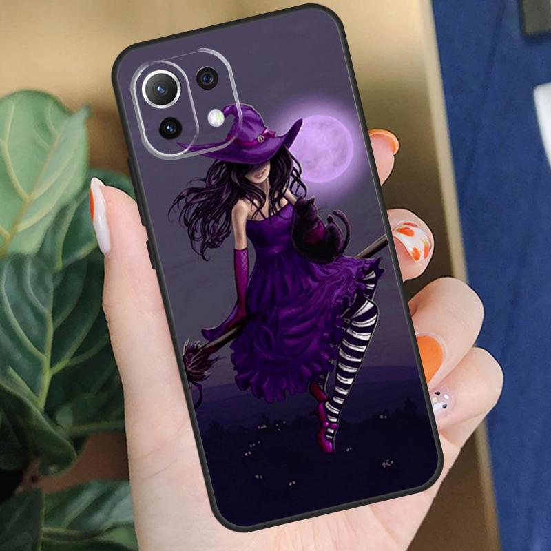 Halloween Moon Witch Horror Case For Xiaomi 15T 14T 13T Pro 14 15 Ultra 17 Pro Max POCO X7 F8 Pro X5 X6 F5 F6 F7 Coque