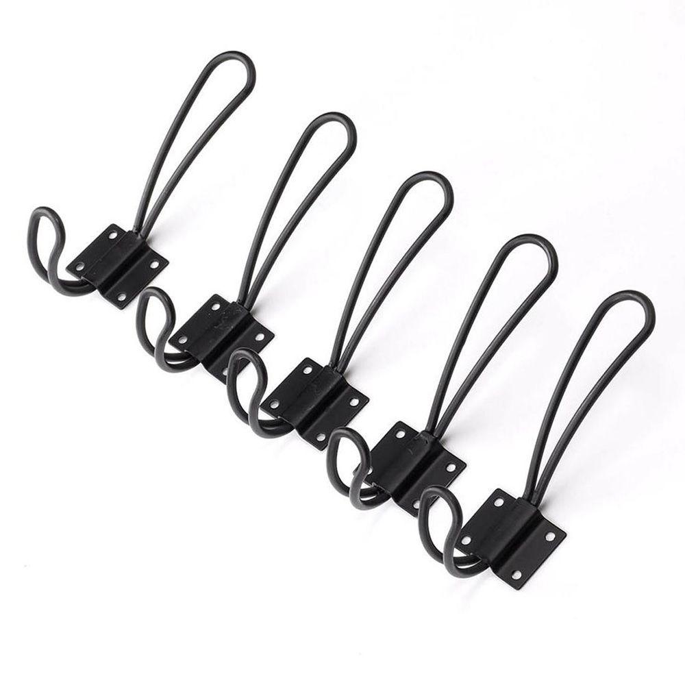 Black Vintage Decor Storage Rack Wall Mount Door Key Holder Clothes Hanger Coat Hooks Organizer