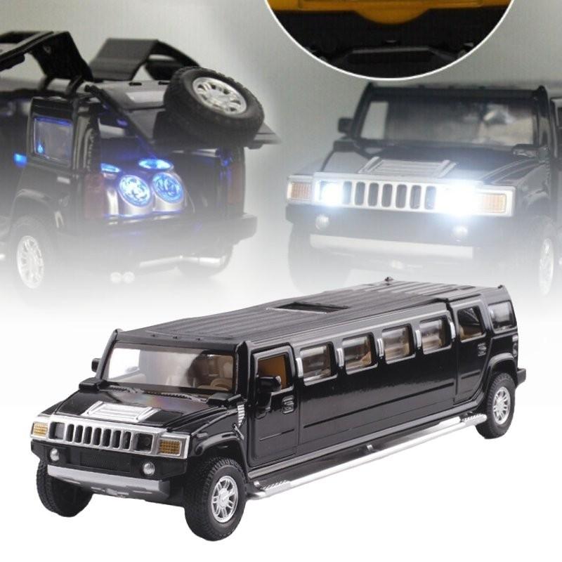 Stunning Alloy H6 132 Scale Model Car With Light Up Features And Pull Back Action