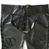 Mens Leather Shorts Knickers Briefs Crotchless Lace-Up Front Underwear Sex Toys