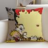 CCalvin and HobbesS Cushion Cover Breathable and skinfriendly linen pillowcase square removable and washable cushion