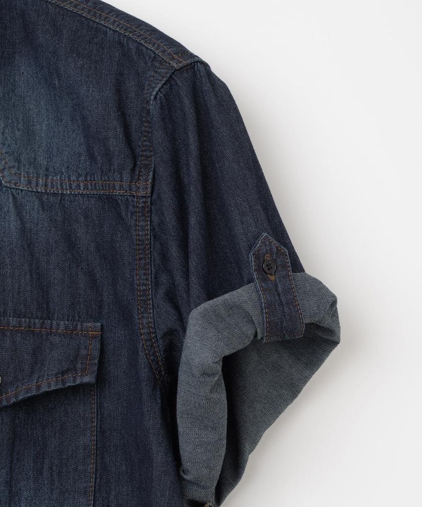 MILLO ARCHIVE Rib Western Denim Shirt [Deep Blue]