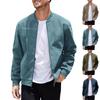 Men'S Zipper Jacket, Casual Retro Long Sleeved Cardigan Jacket