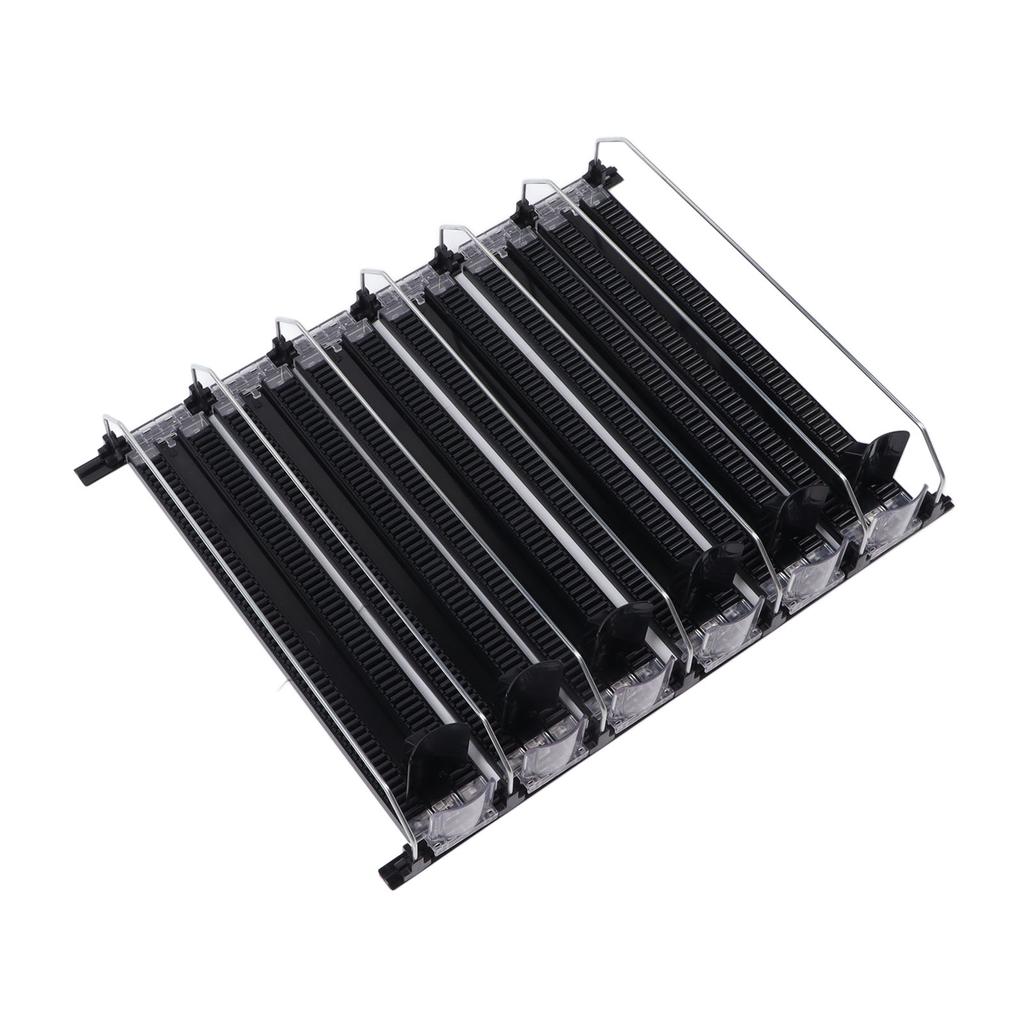 Self Pushing Drink Holder 6 Rows Adjustable Width Spring Loaded Easy Slide Large Capacity 15in Fridge Drink Dispenser