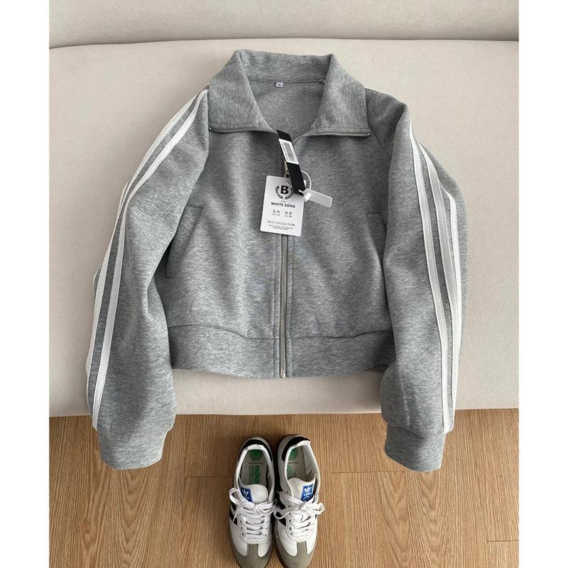 Женская спортивная бейсбольная куртка с тремя полосками - Осень 2025