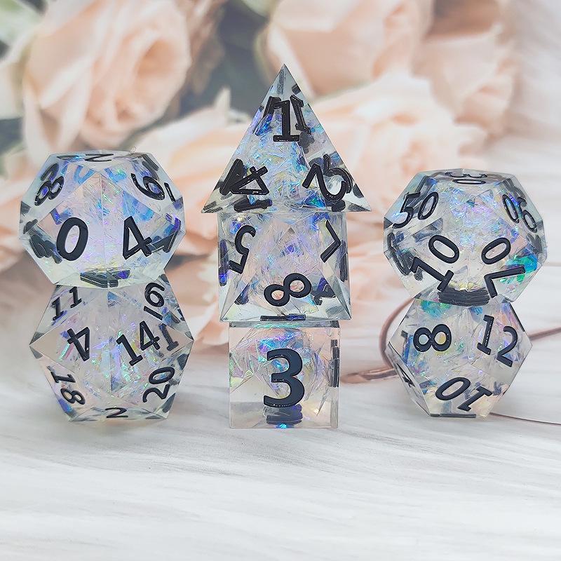 Острые многогранные игральные кости из смолы для настольных игр Cthulhu, DND и TRPG