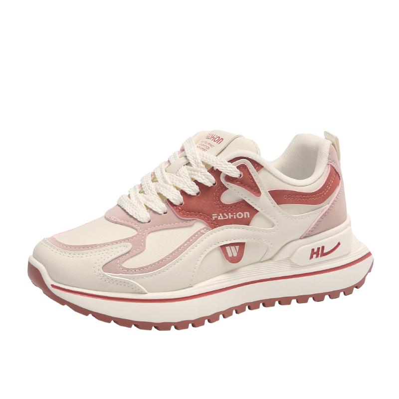 Кроссовки Женские Платформа Плоская Обувь Женская Повседневная Обувь Женские Массивные Девочки Школа Повседневная Беговая Легкая Обувь Тенис Розовый Нескользящая