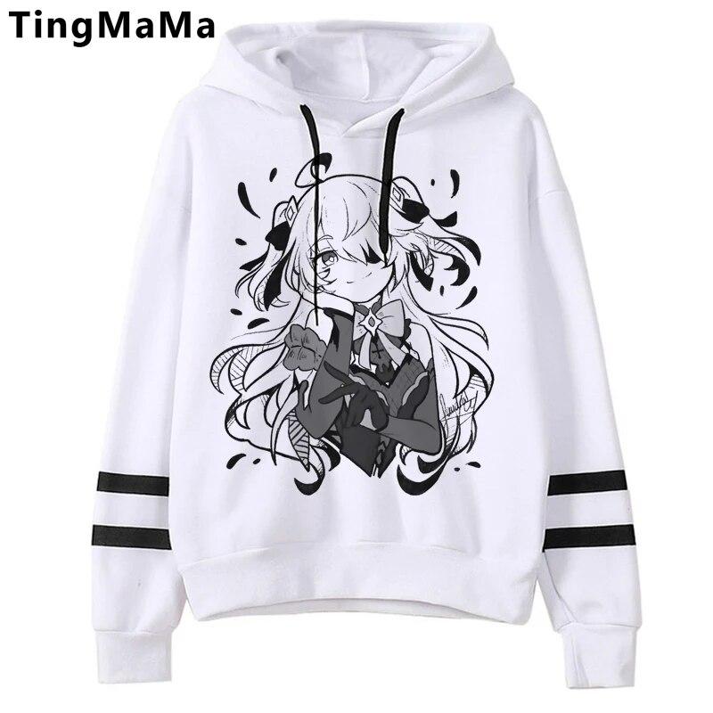 Xiao Genshin Impact Толстовки Унисекс Kawaii Мультфильм Harajuku Genshin Уличная одежда Хип-хоп Ху Тао Толстовка с графикой Унисекс Толстовки Мужской Унисекс