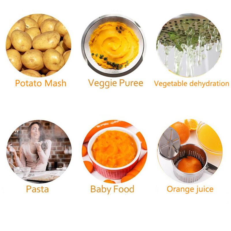 Пресс для картофеля из нержавеющей стали, толкушка, ручной кухонный гаджет для приготовления пюре, тертых овощей и отжима свежего сока