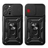 Бронированный чехол Military Grade со сдвижной защитой объектива камеры для iPhone 16 15 14 Plus 13 12 11 Pro Max с металлическими бамперами-кольцами