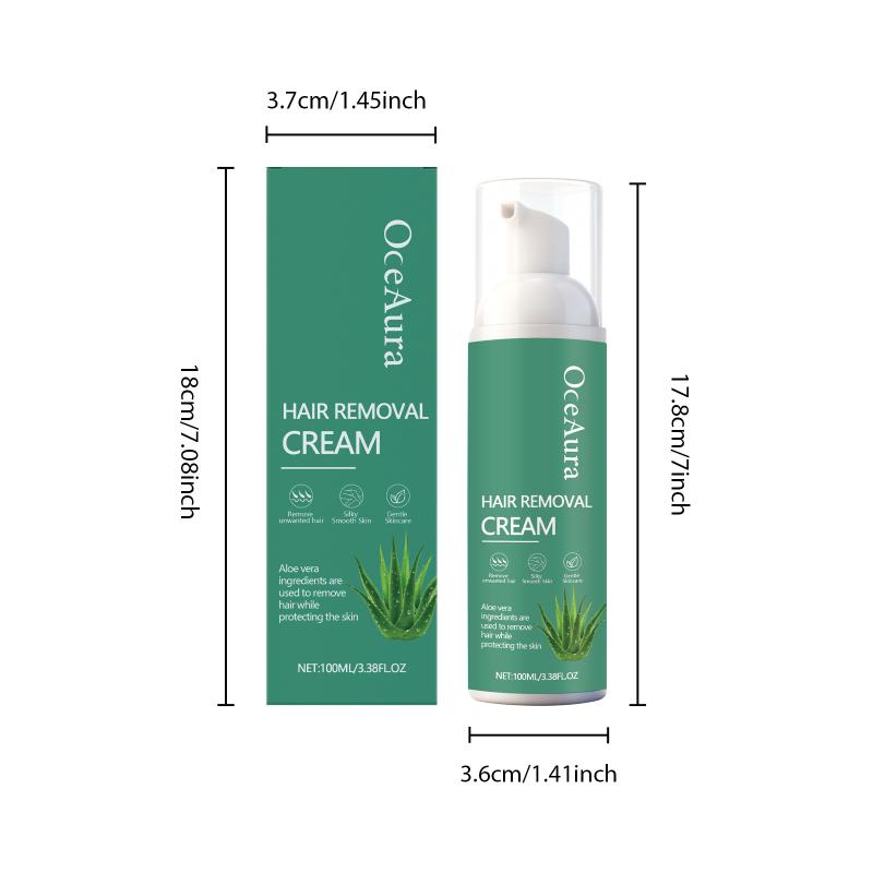 Aloe Hair Removal Mousse for Men Moisturizing Effect Gentle Formula for Chest Arms Legs Body Wide Use