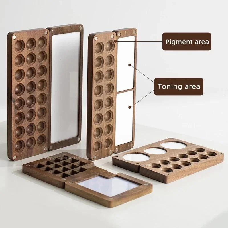 Деревянная ручной работы палитра для акварельных красок, портативная пустая коробка с магнитной фиксацией для художника, для путешествий, этюдной живописи, школьные принадлежности