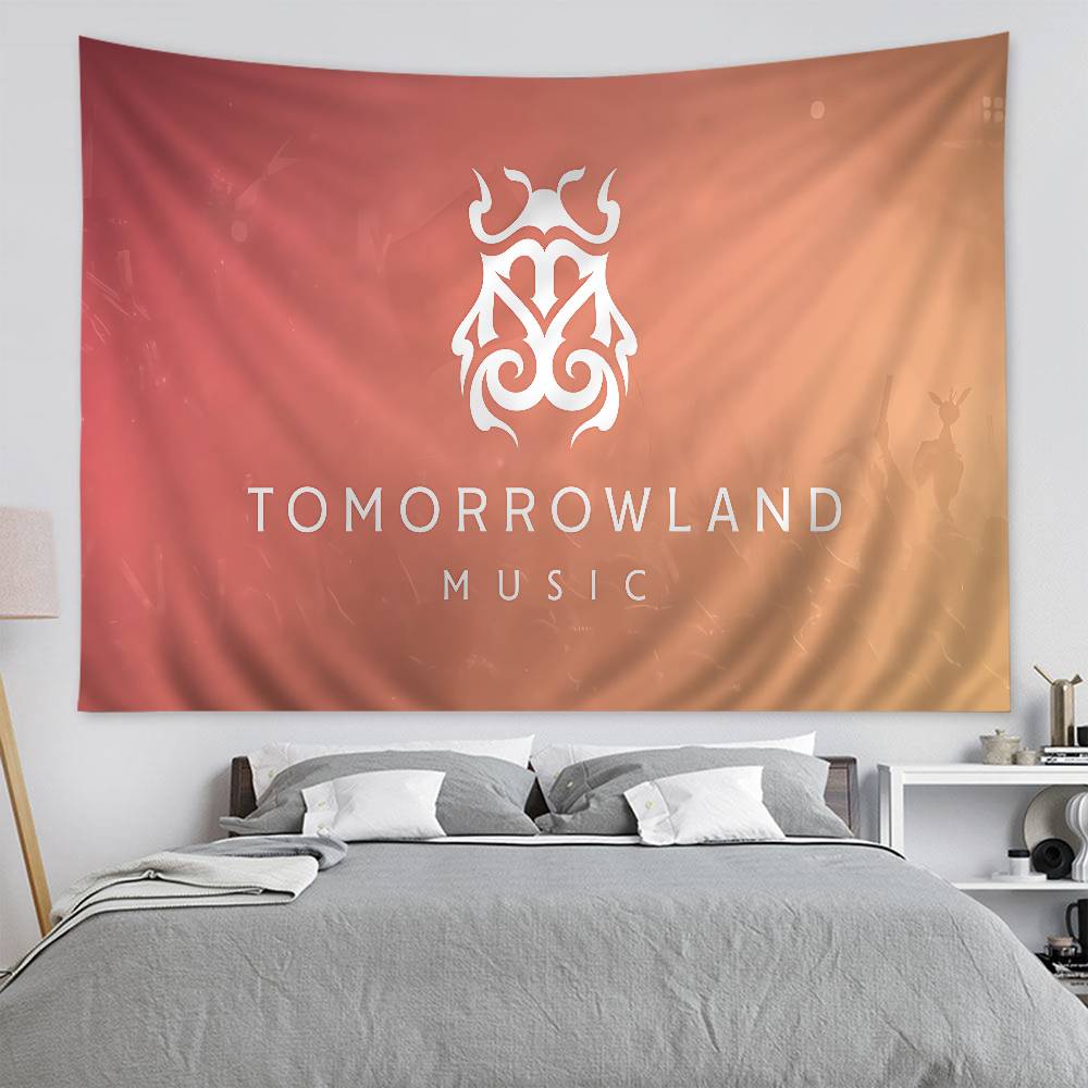 TTomorrowland Music Logo Printed Large Wall Tapestry Art Science Fiction Room Home Decor Decor Blanket