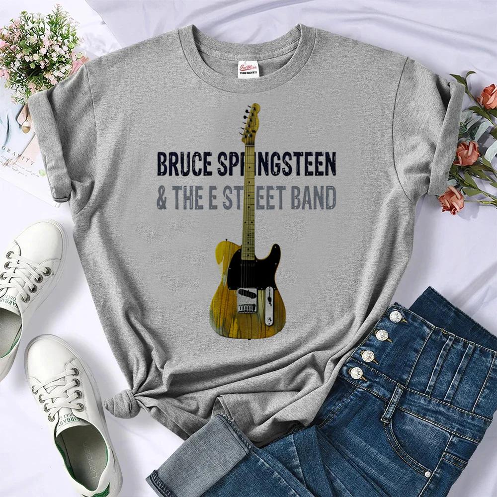 Bruce Springsteen Tshirt Women Japanese Tshirt Girl Comic Clothes