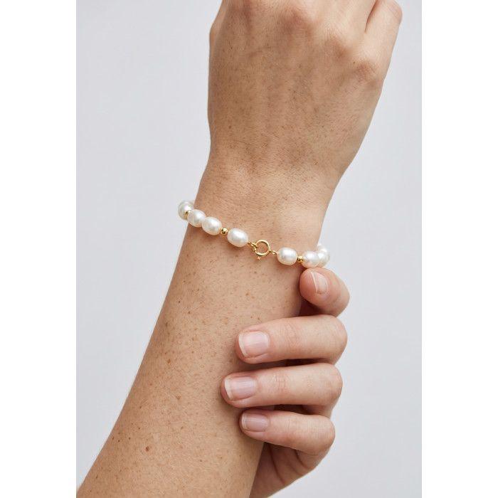 Bracelet - Pearls &amp; Colors - Véritable Perle de Culture 4-5 mm - Or Jaune 375/1000 - Longueur 18 cm - Qualité AAA+