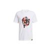 Adidas Rose Abstract Basketball Sports Print Loose Short Sleeve T-Shirt Men Tops White GH6720