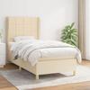 3128490 vidaXL Divan Bed and Mattress Cream 90x190 Cm Fabric