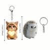 Mini Cat Keychain Cute Hanging Ornament Keyring Cat Acrylic Pendant  Girls Women
