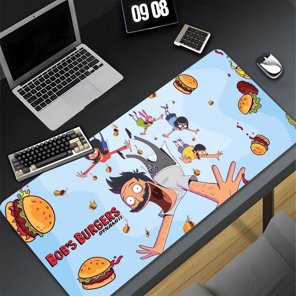 Мультяшная коврик для мыши B-Bobs Burgers XXL Геймерский Игровой ПК Компьютер Отаку Заблокированный край Сделай сам Индивидуальное фото Ноутбук Ноутбук Настольный коврик