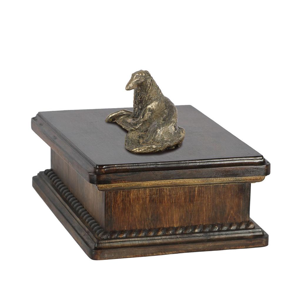 Borzoi, Russian Hunting Sighthound, Russian Wolfhound I – Urn for dog ashes, classic urn with a statuette | Art-Dog