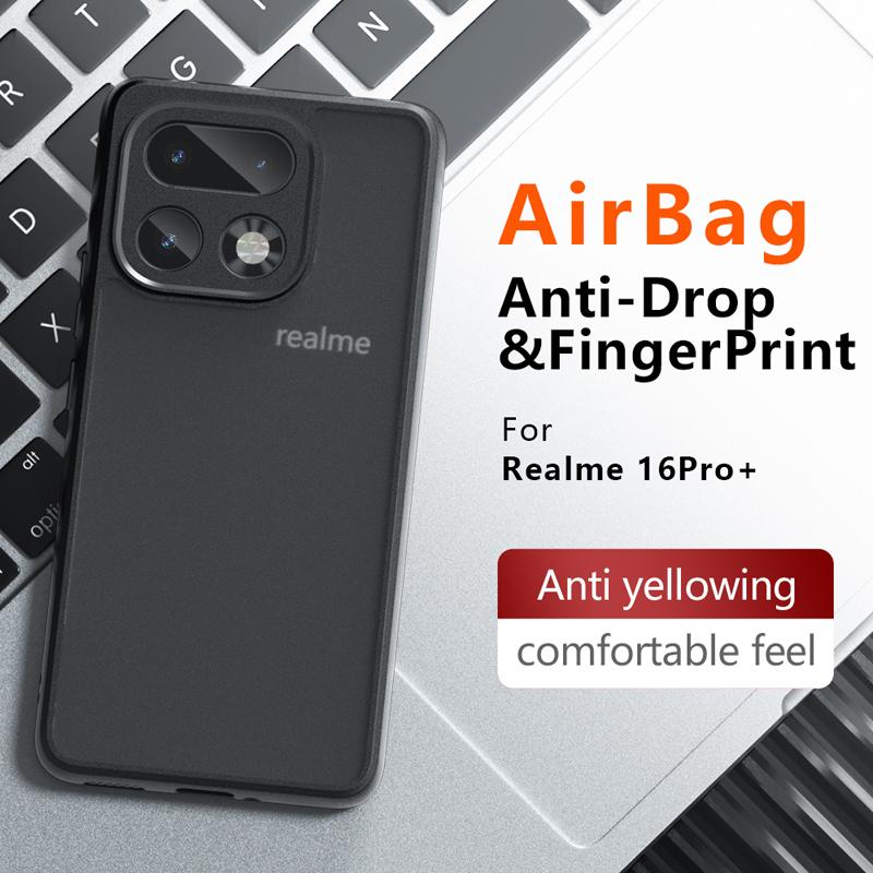 For Realme 16 Pro Plus 16 Pro Case Shockproof Frosted Skin Feel Matte PC+TPU Anti-fingerprint Transparent Cover For Realme16