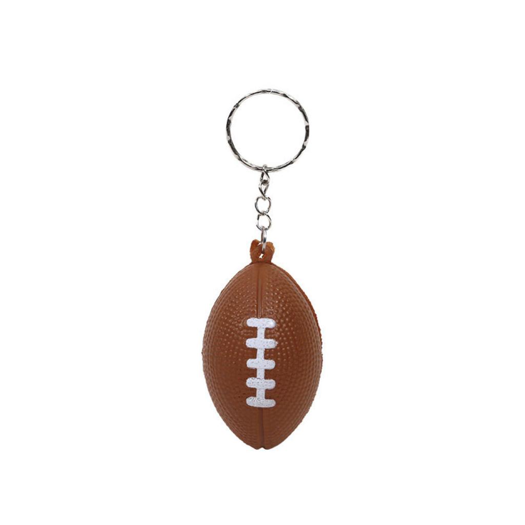 Creative Cartoon Sports PU Ball Keychain Simulated Mini Ball Keyring Pendant Boyfriend Gift Souvenir Novelty Toy Ornament Rugby Baseball Basketball