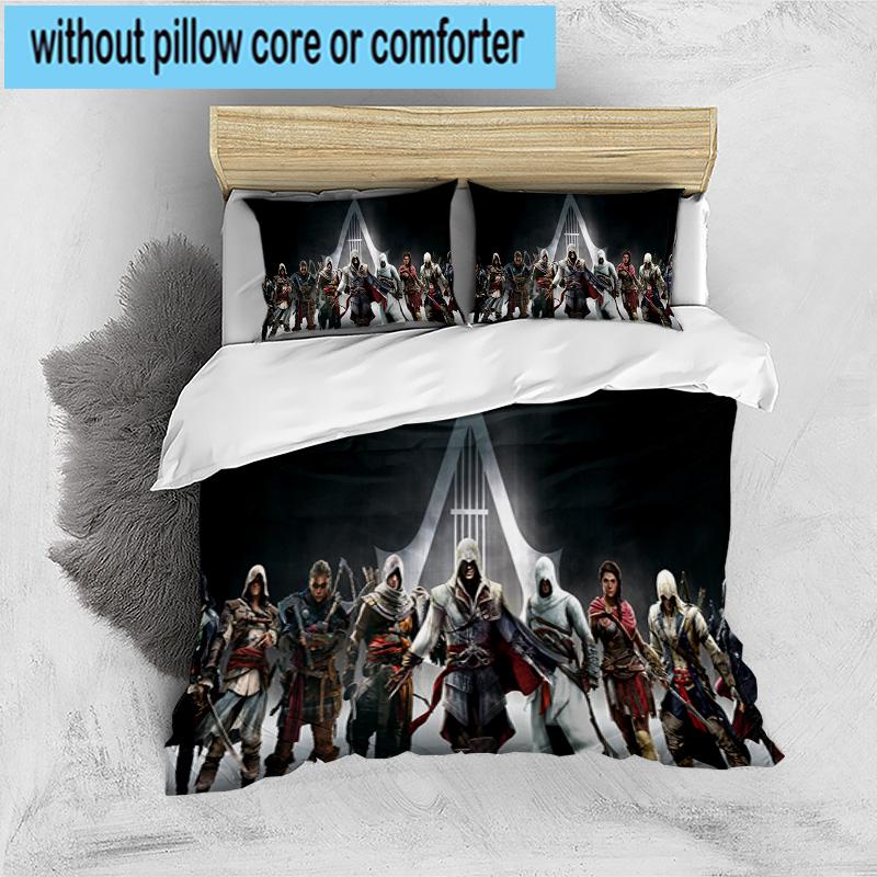 3PCS Assass Warrior 3pcs Bedding,Including 3PCS Duvet Cover And 2pcs Pillowcases Perfect for Christmas,Ideal for Bedroom, Dormitory