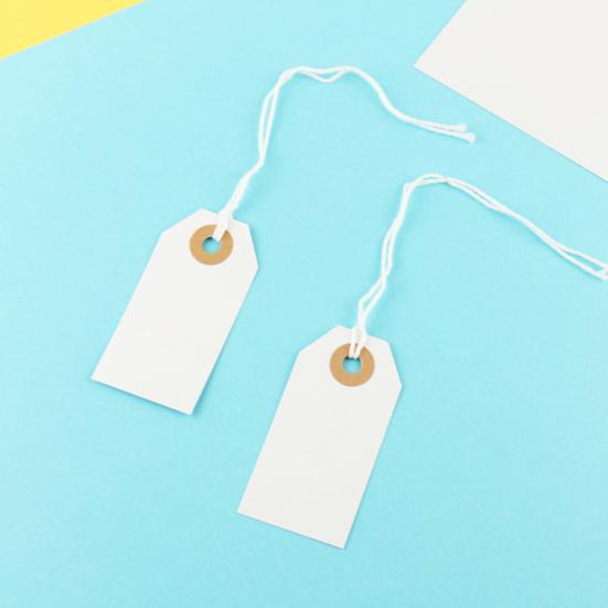 100Pcs Hanging Tags with Attached Reinforced Holes Elastic String Design Widely Used DIY Writable Labels