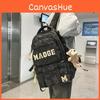Bear Pattern Print Backpack With Nylon Construction Ergonomic Air Straps Cushion