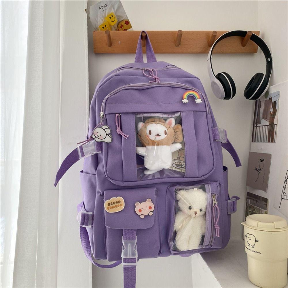 High Quality Waterproof Book Bag Multifunctional Nylon Large Capacity School Bag Travel Backbag School Rucksack