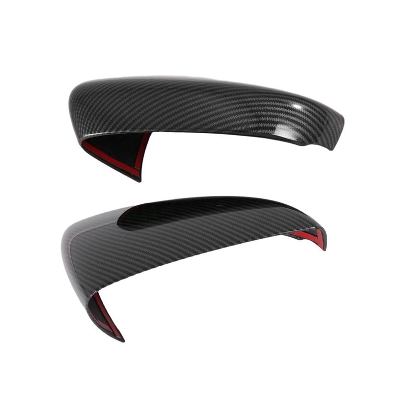 1 Pair Bright Carbon Fiber Black Car Side RearView Mirror Cover Trims Left Right for Mazda 3 Sedan Hatchback