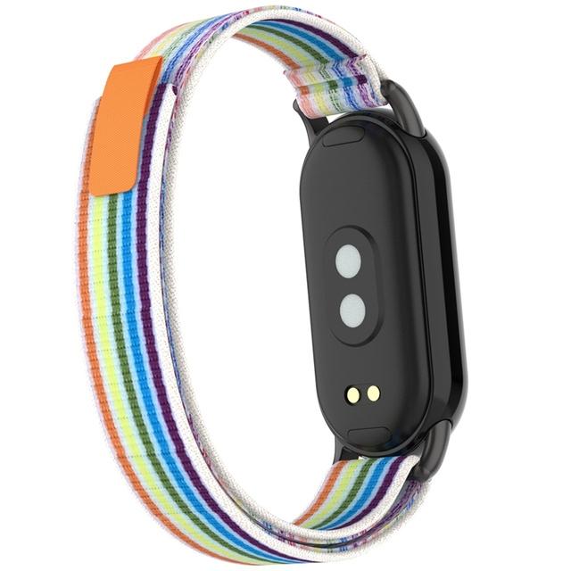 Нейлоновый дышащий ремешок для браслета Xiaomi Mi Band 8, браслет с металлической головкой, летний сменный ремень