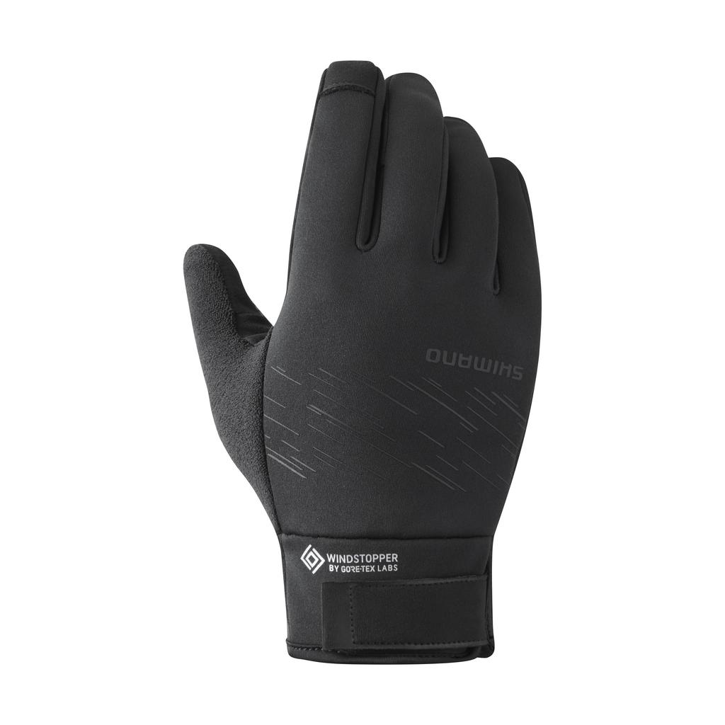 SHIMANO WINDSTOPPER Insulated Cycling Gloves, Size: M, Hand Circumference: 20.3-22.9 cm, Color: Black