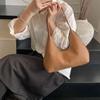 Elegant French Underarm Bag Solid Color Texture Handbag Shoulder Bag PU Hobo Bag  Party