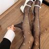 1 пара женских японского стиля, тонких, прозрачных колготок с цветочным узором из сладкой травы, для весны-лета, сексуальных, шикарных, черных, шелковых, облегающих, подходящих