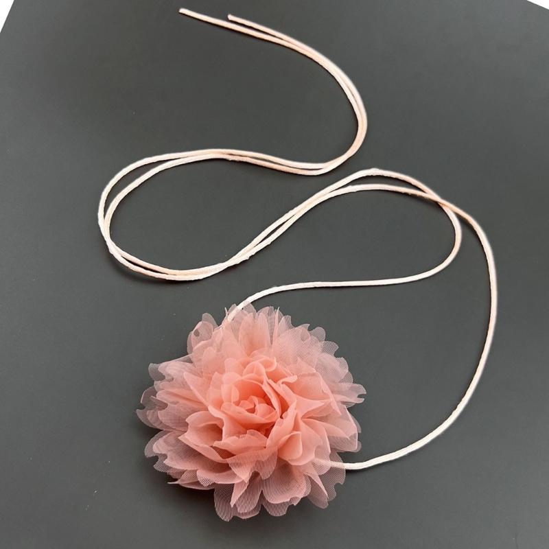 Stylish Rose Blossom Necklace Simulation Flower Neckchain Women Girls Collarbone Chain Eye Catching Choker Accessory