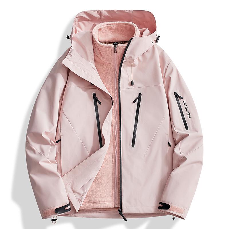 Куртка для альпинизма Bird Home Custom Logo 3-в-1 с ветрозащитой и вышитым логотипом и бархатной подкладкой для мужчин и женщин