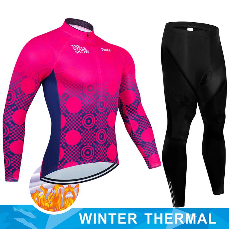 2026 Winter Fleece Warm Winter Thermal Fleece Cycling Jersey Set Man's Long Sleeves Cycling Kits Mountain Bike Jersey Road Bike Cycling Suit