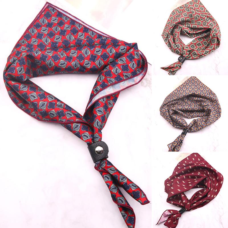 60x60cm Square Scarf Pocket Towel Headband Fashion Neckerchief Suit Accessories Printed Business Cashew Flower Vintage Necktie