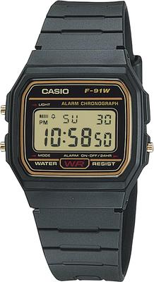 Кварцевые часы Унисекс Дешевые Casio Черные [Casio] F-91WG-9