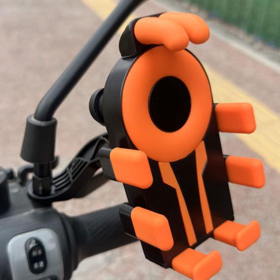 Bicycle Phone Holder Eight-Claw Shock Absorbing Motorcycle Mobile Phone Mount 360-Degree Rotation Anti-slip Universal Bicycle Scooter Cell