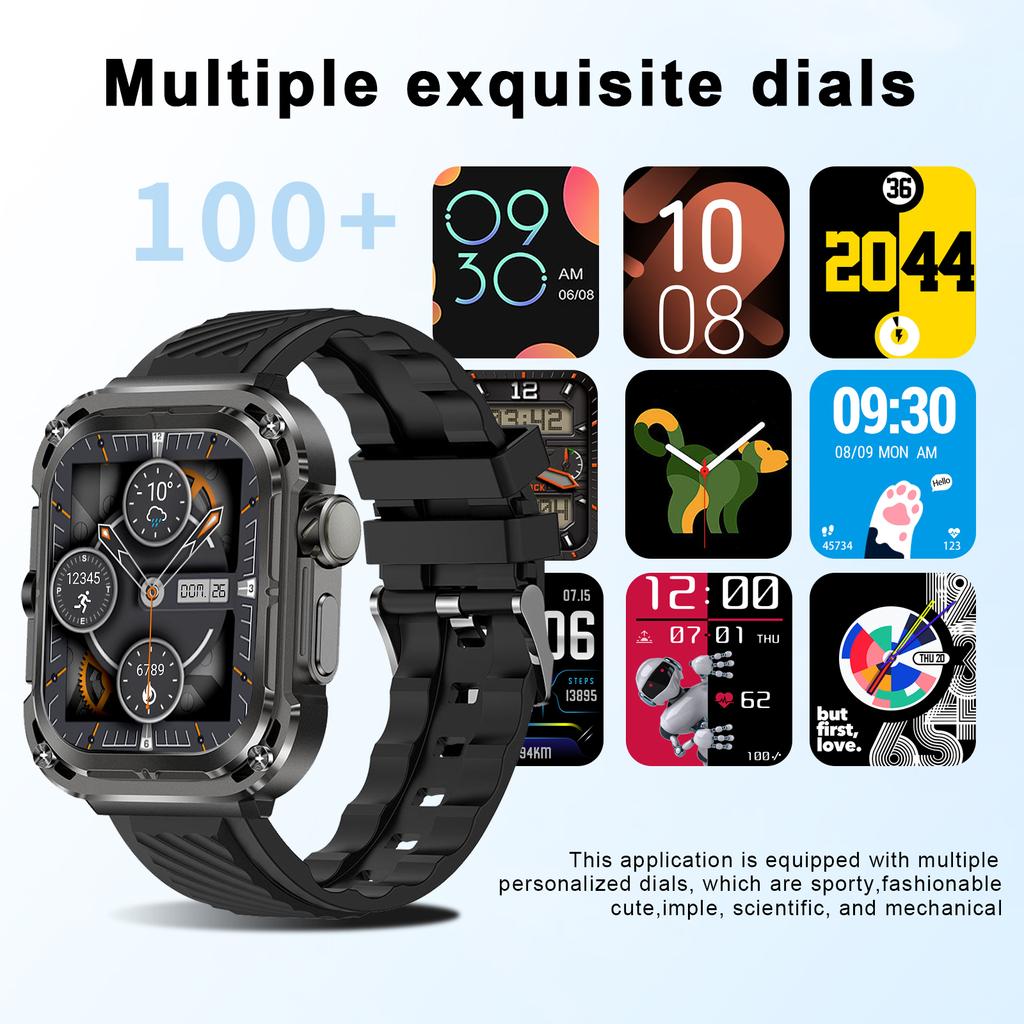 2,04-дюймовые умные часы, мониторинг сна, управление музыкой, спортивный режим, компас, для Android IOS