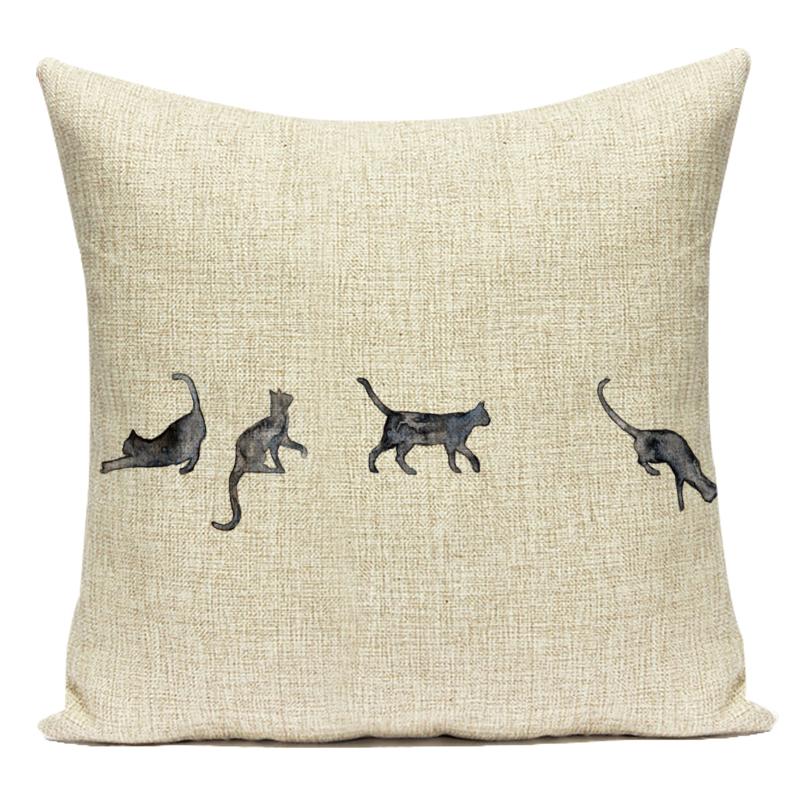 Цветы Растения Животные Кит Кошки Лошадь Сова Декоративные Подушки Полиэстер Наволочка для Дивана Дома Гостиной Almofadas